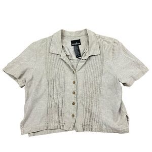 Positive Attitude Gray Button-Up Blouse